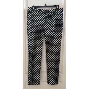 Banana Republic Black White Polka Dot Ankle Pants Size 6 Career Office Formal